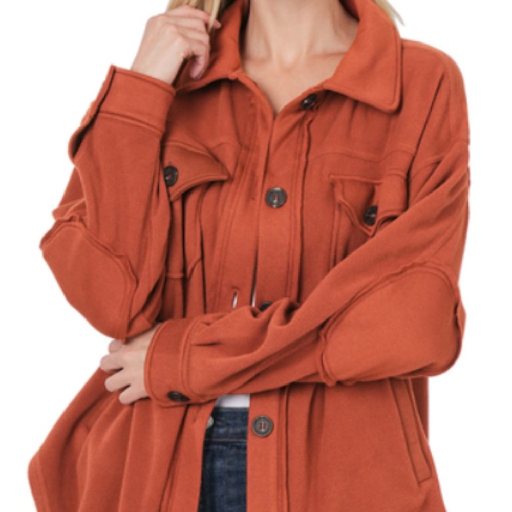 ZENANA Oversized Fleece Schacket - Picture 1 of 8